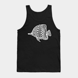 Abstract fish white Tank Top
